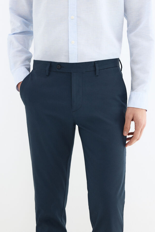 Pedro del Hierro Chino print slim Azul