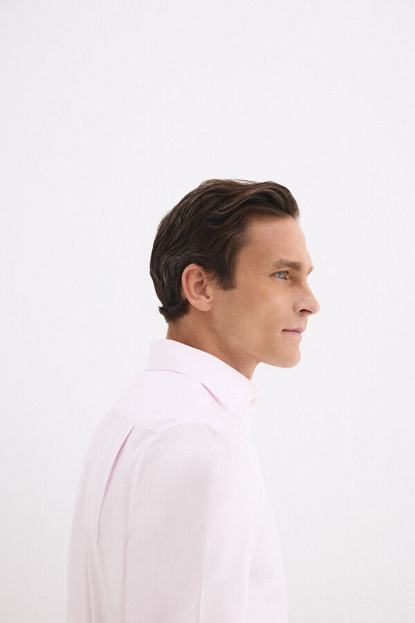 Pedro del Hierro Camisa vestir lisa non iron + antimanchas Rosa
