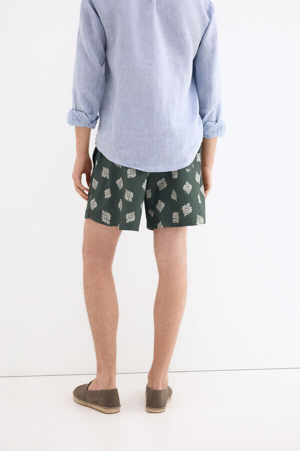 Pedro del Hierro Ba&ntilde;ador estampado &eacute;tnico Verde