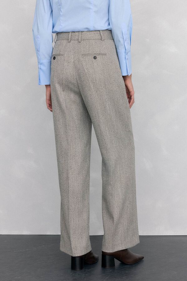 Pedro del Hierro Pantal&oacute;n recto de textura espiga Gris