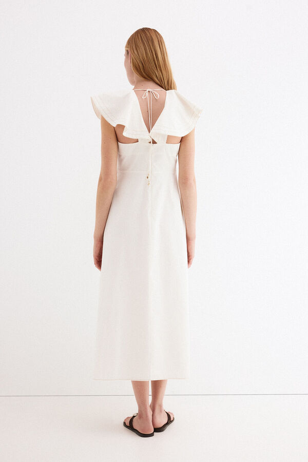 Pedro del Hierro Vestido midi volantes Blanco