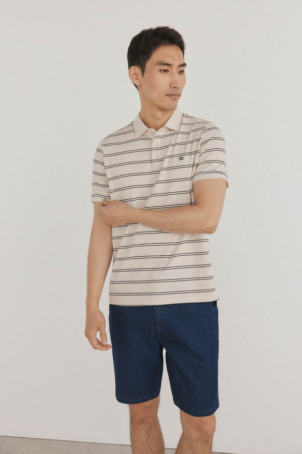 Pedro del Hierro Polo de rayas Beige