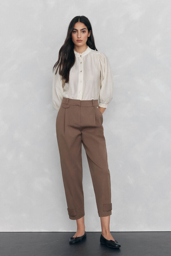 Pedro del Hierro Blusa holgada lisa Beige