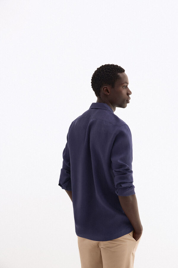Pedro del Hierro Guayabera lino Azul