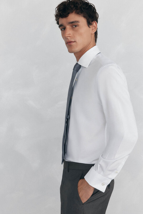 Pedro del Hierro Camisa pu&ntilde;o gemelos non iron + antimanchas Blanco