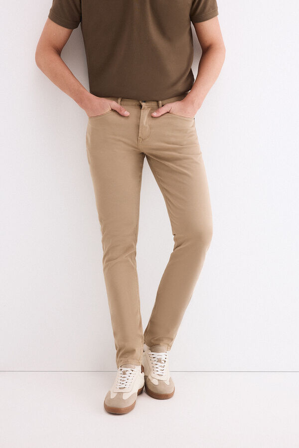 Pedro del Hierro Pantal&oacute;n 5 bolsillos slim Beige