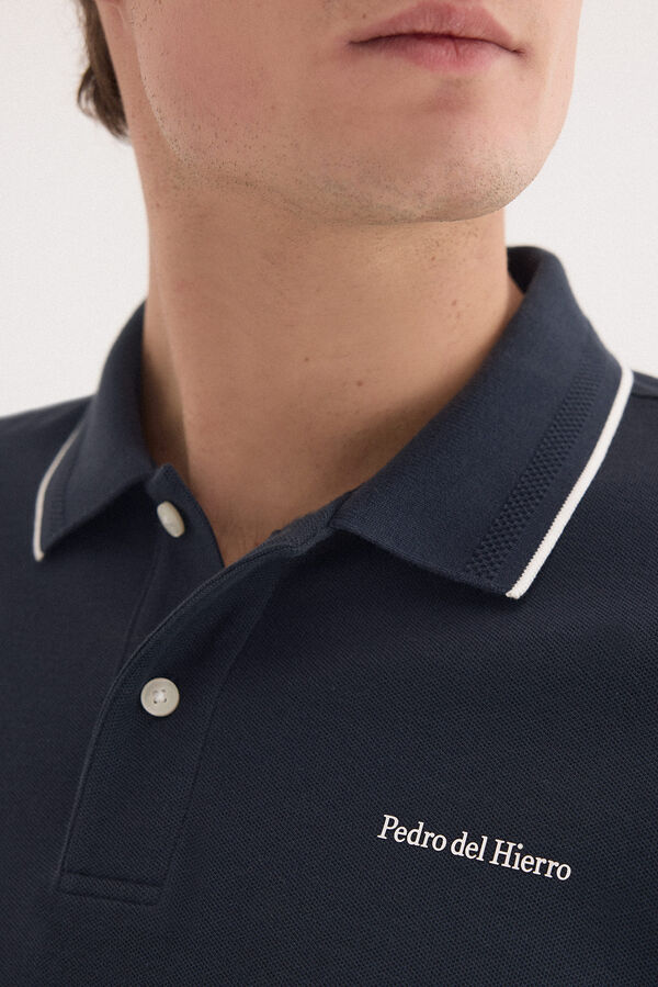 Pedro del Hierro Polo tips logo Azul