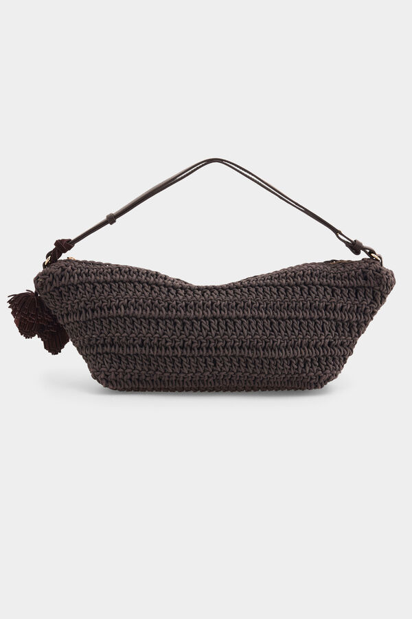 Pedro del Hierro Bolso punto trenzado Marr&oacute;n