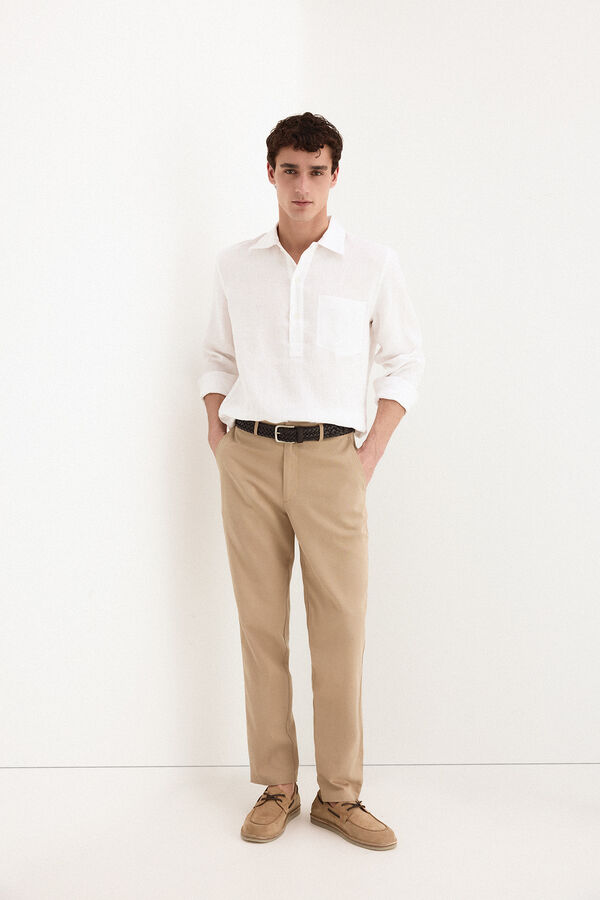 Pedro del Hierro Polera lino lisa Blanco
