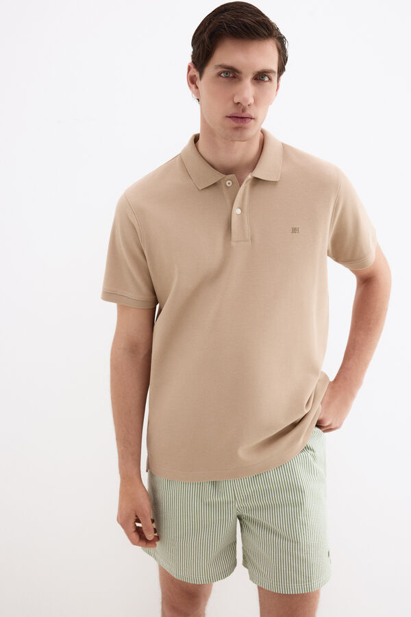 Pedro del Hierro Polo b&aacute;sico piqu&eacute; Beige