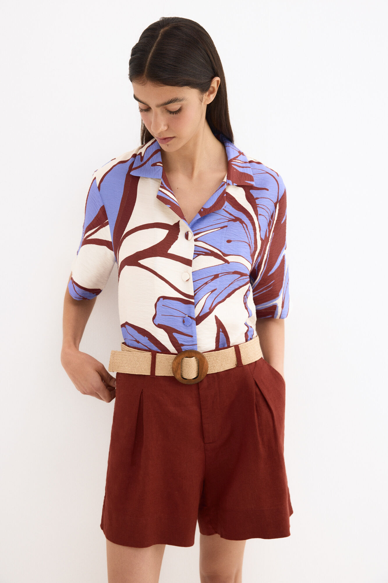 Pedro del Hierro Camisa estampada manga corta