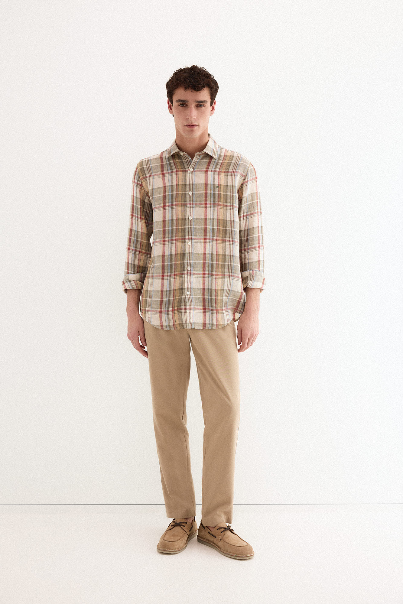 Pedro del Hierro Camisa lino cuadros