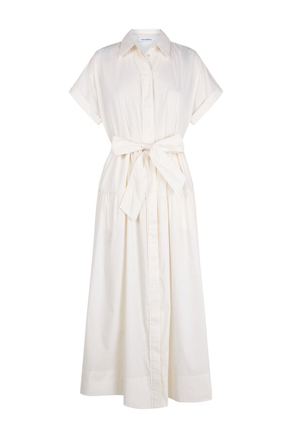 Pedro del Hierro Vestido camisero de popel&iacute;n Crudo