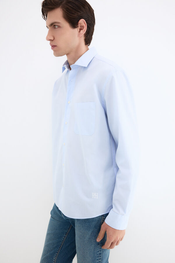 Pedro del Hierro Camisa lisa popel&iacute;n Azul