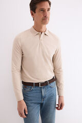 Pedro del Hierro Polo manga larga Beige