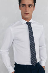Pedro del Hierro Camisa lisa twill f&aacute;cil plancha + anti olor slim fit Blanco