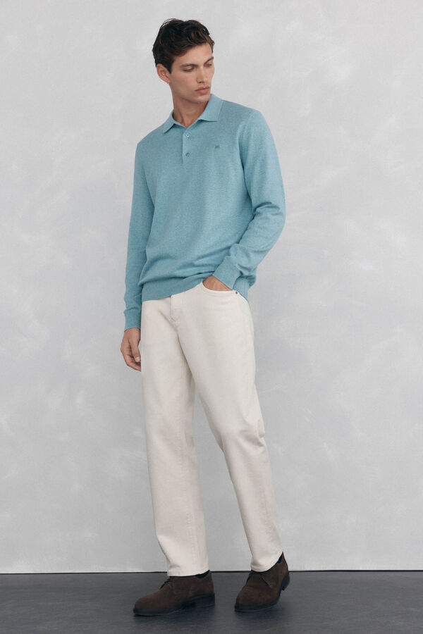 Pedro del Hierro Jersey cuello polo Azul