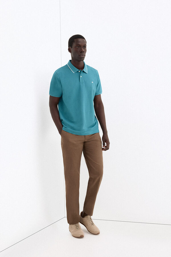 Pedro del Hierro Polo b&aacute;sico tips Turquesa