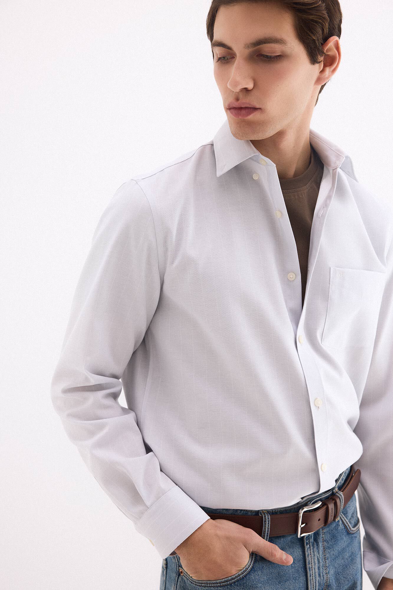 Pedro del Hierro Camisa non iron oxford rayas