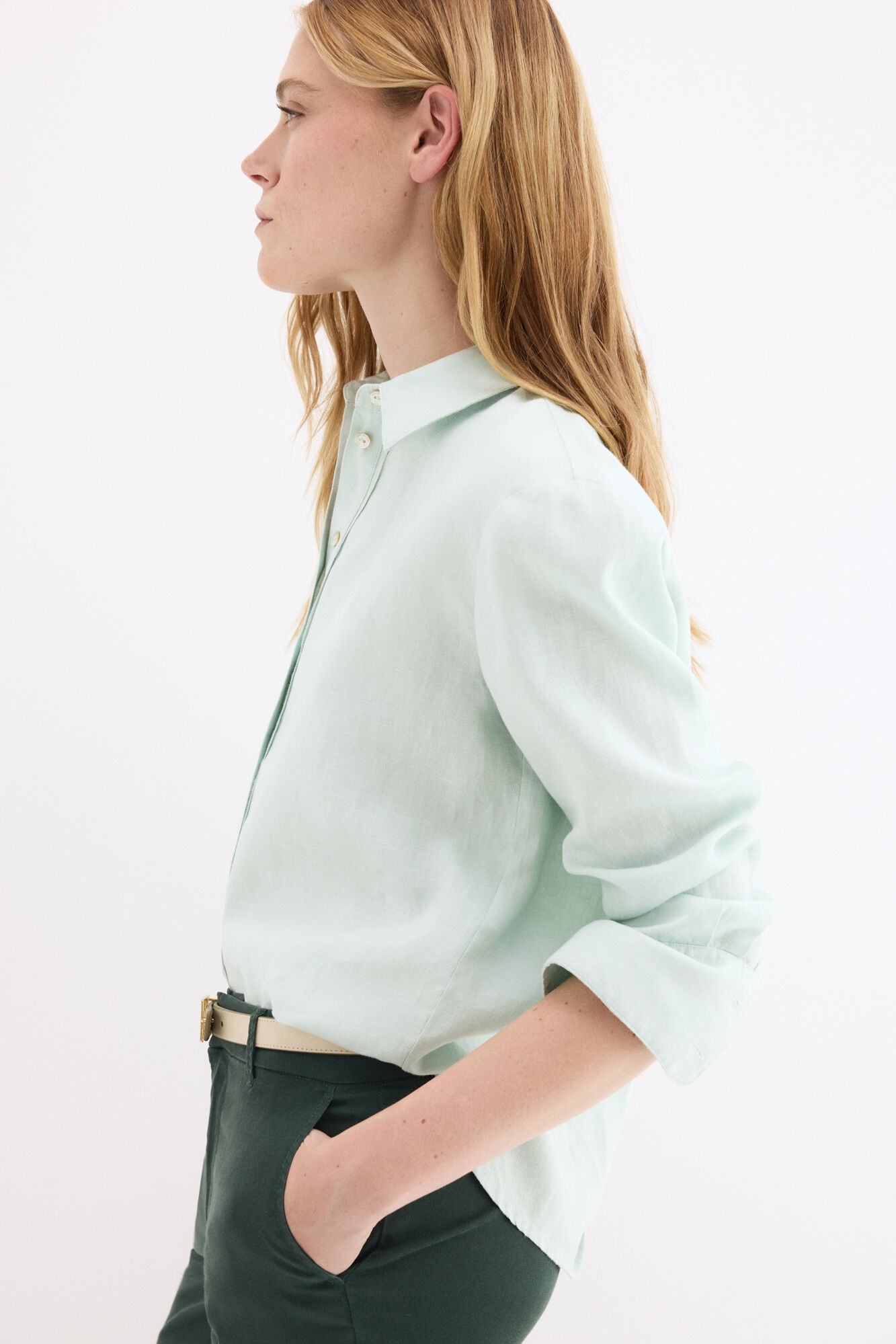 Pedro del Hierro Camisa de lino de manga larga