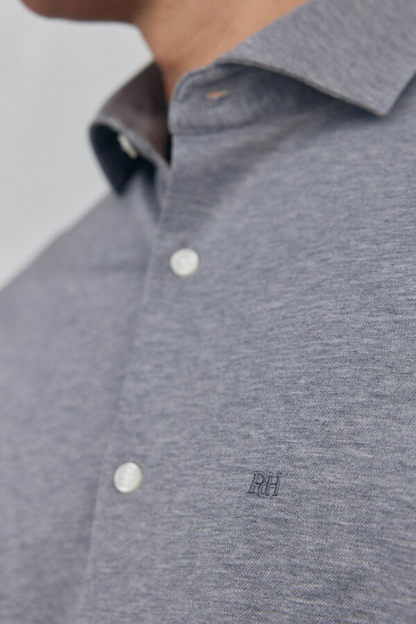 Pedro del Hierro Camisa lisa de punto Gris