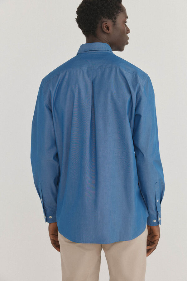 Pedro del Hierro Camisa lisa de popel&iacute;n Azul