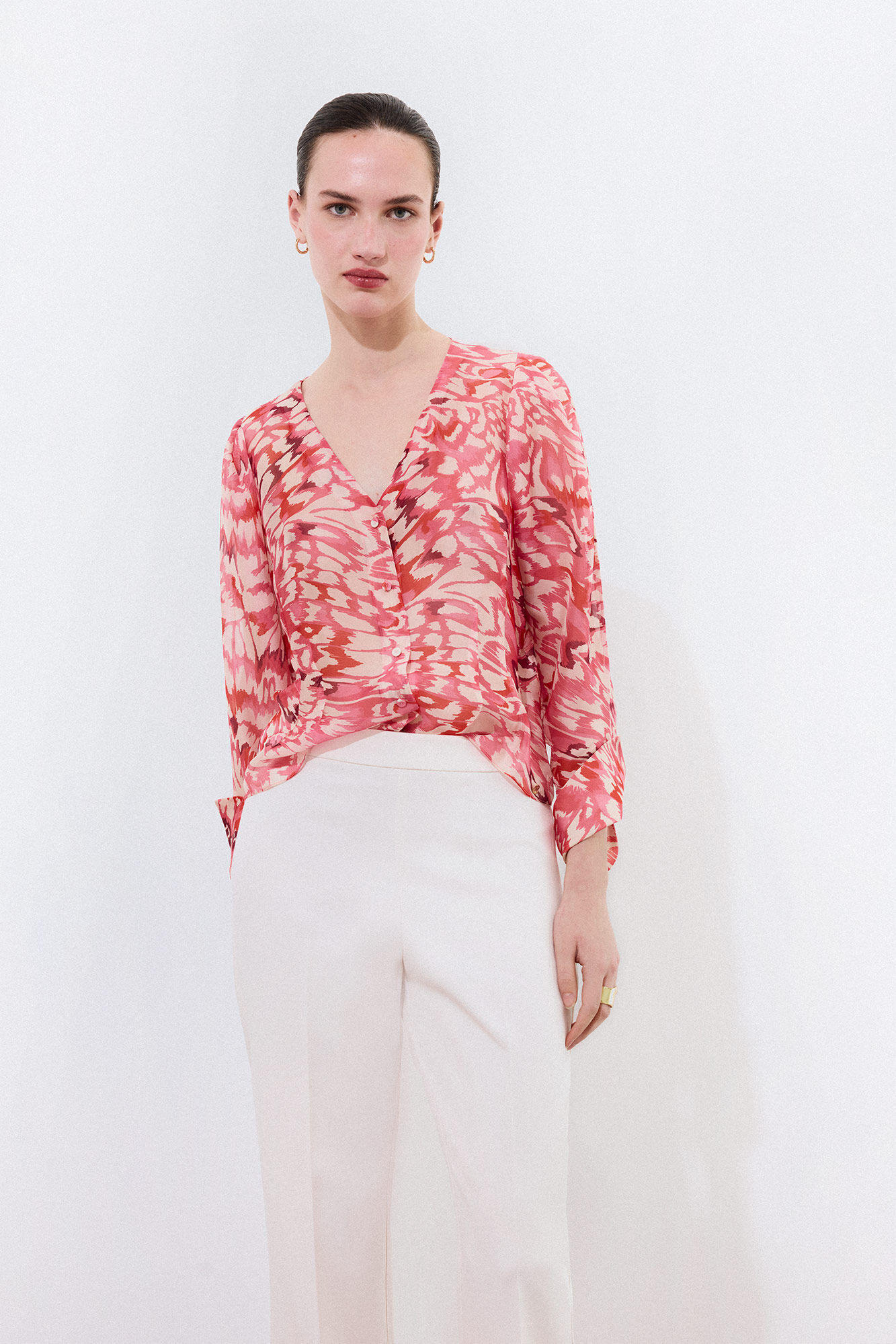 Pedro del Hierro Blusa estampada de seda