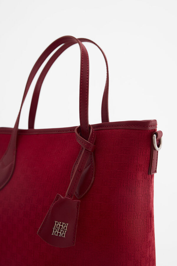 Pedro del Hierro Bolsa tote mediana de jacquard cherry Burdeos