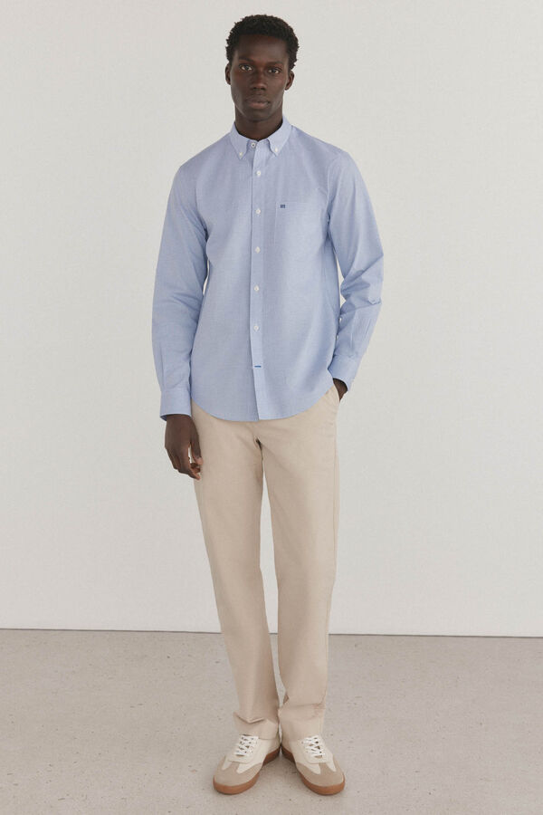 Pedro del Hierro Camisa de cuadros non iron + antimanchas Azul