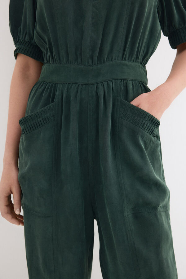 Pedro del Hierro Jumpsuit largo con detalle en las mangas Verde