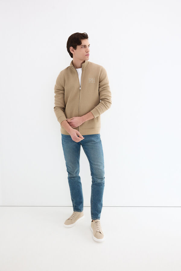 Pedro del Hierro C&aacute;rdigan tejido t&eacute;cnico Beige