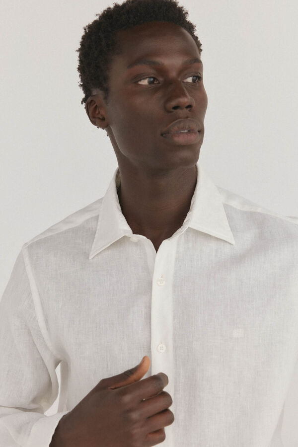 Pedro del Hierro Camisa lisa lino Crudo