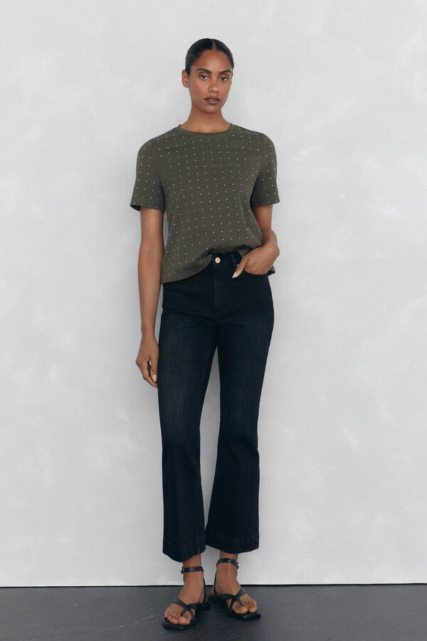 Pedro del Hierro Playera mini con tachuelas Verde