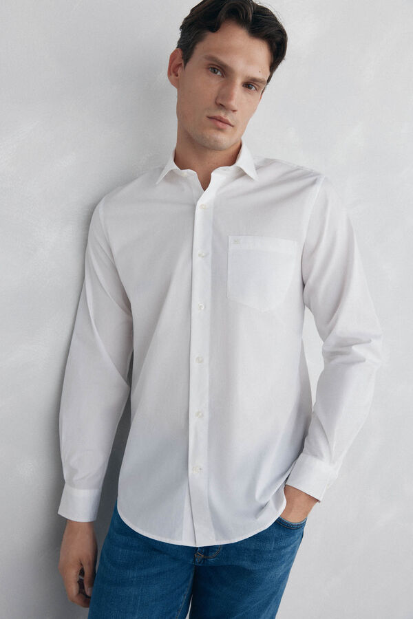Pedro del Hierro Camisa lisa popel&iacute;n Blanco