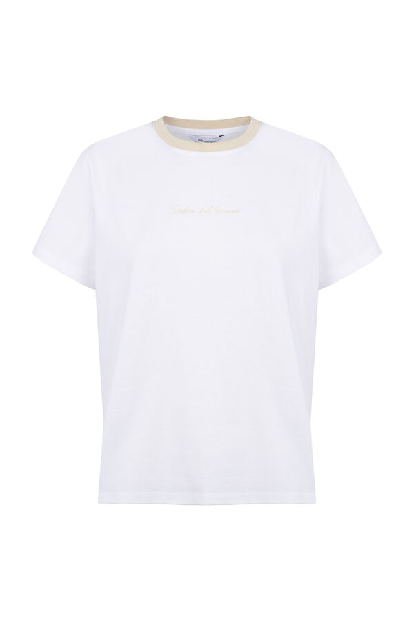 Pedro del Hierro Playera con contraste Pedro del Hierro Blanco