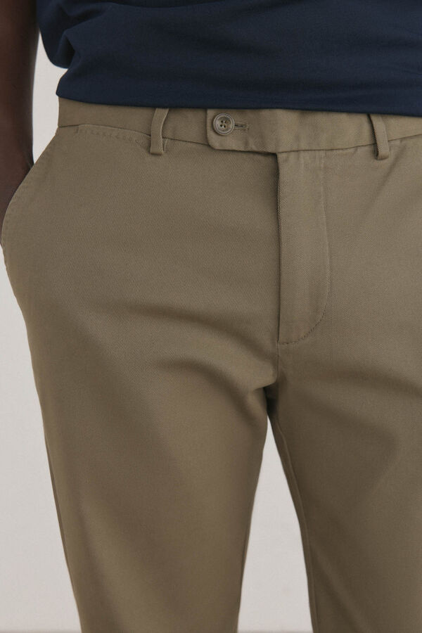 Pedro del Hierro Chino textura regular fit Verde