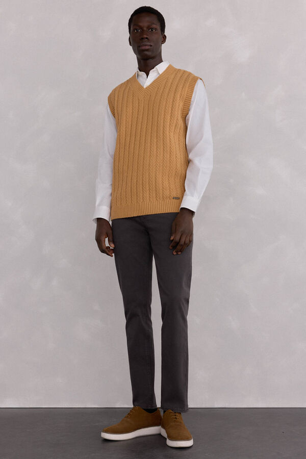 Pedro del Hierro Chaleco de estructura marcada Amarillo