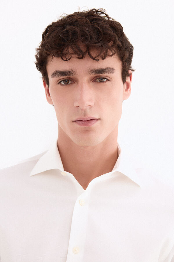 Pedro del Hierro Camisa pu&ntilde;o gemelos non iron + antimanchas Blanco