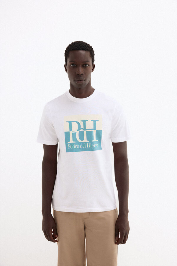 Pedro del Hierro Camiseta logo grande Blanco