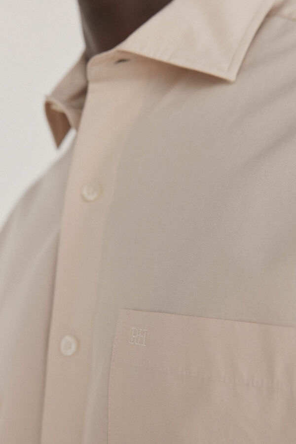 Pedro del Hierro Camisa lisa popel&iacute;n Beige