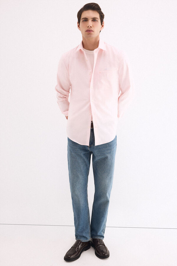 Pedro del Hierro Camisa non iron oxford liso Rosa