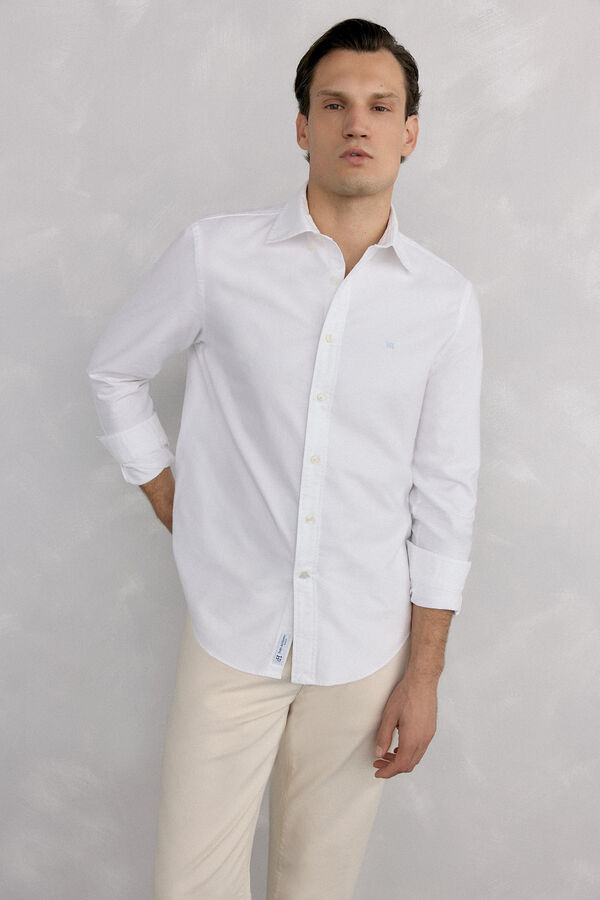 Pedro del Hierro Camisa iconic oxford liso Blanco