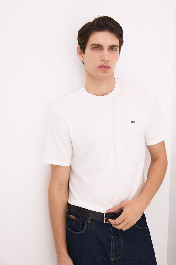 Pedro del Hierro Camiseta b&aacute;sica logo Blanco