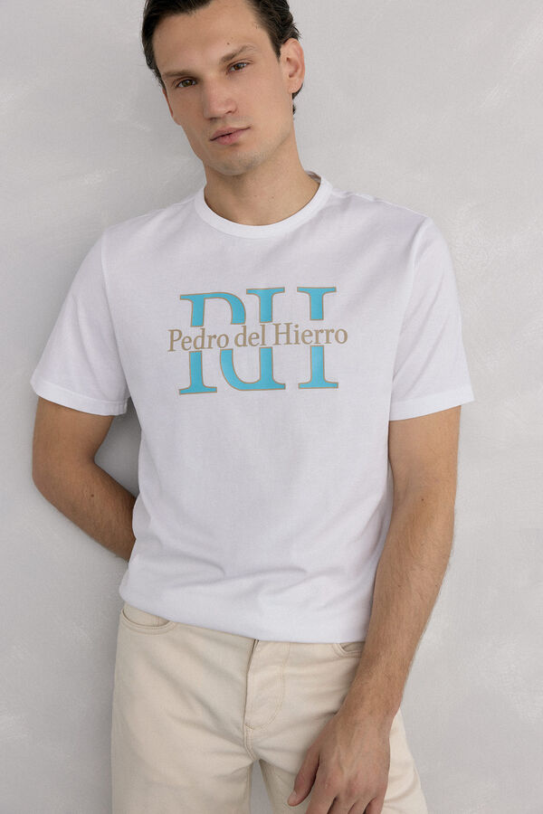 Pedro del Hierro Camiseta logo grande Blanco