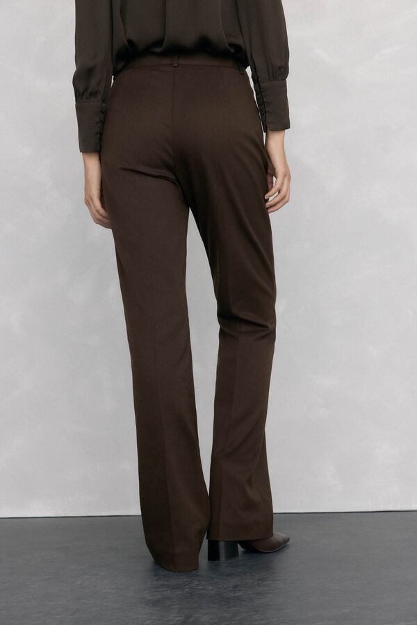 Pedro del Hierro Pantal&oacute;n flare de traje Marr&oacute;n