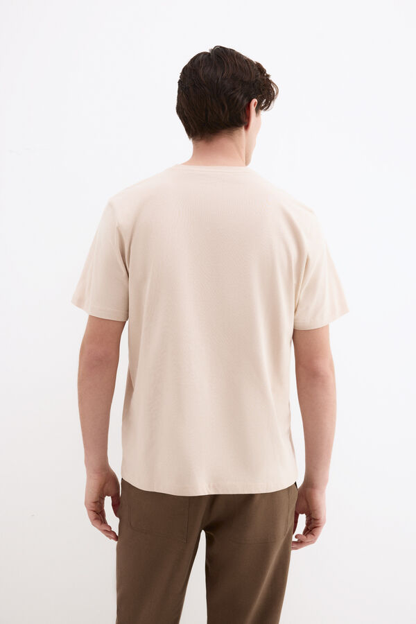 Pedro del Hierro Camiseta logo grande Beige