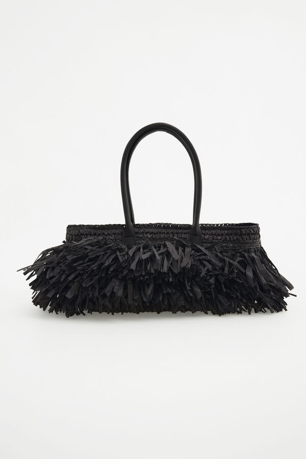 Pedro del Hierro Bolsa de hombro con flecos Negro