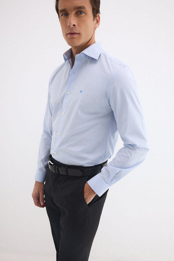 Pedro del Hierro Camisa vestir cuadros non iron + antimanchas slim fit Azul