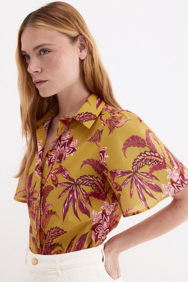 Pedro del Hierro Camisa estampada manga corta Amarillo