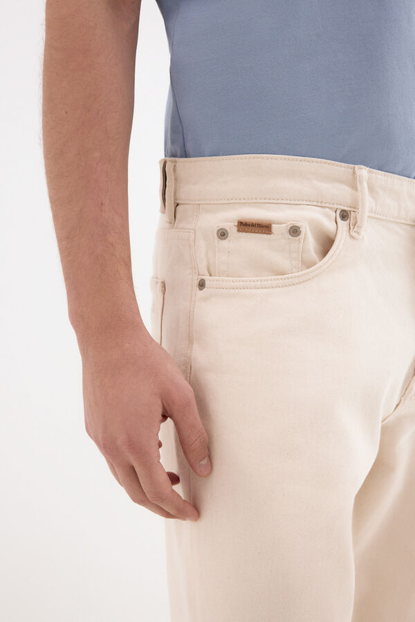 Pedro del Hierro Pantal&oacute;n vaquero ecru new straight Crudo